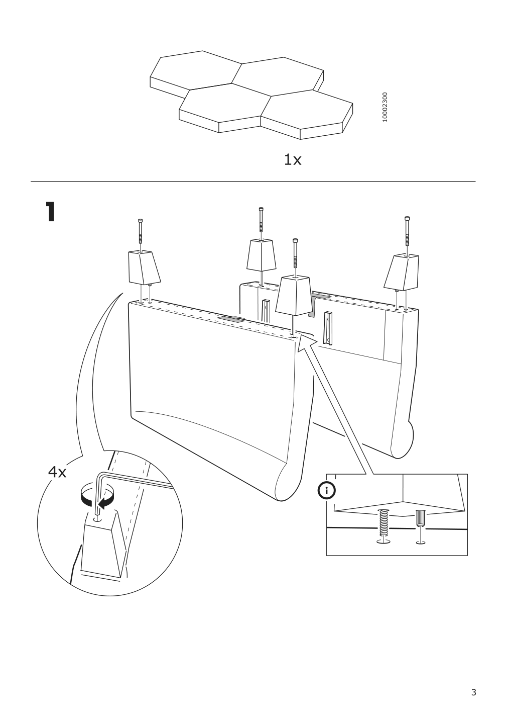 Assembly instructions for IKEA Muren recliner remmarn light gray | Page 3 - IKEA MUREN recliner 004.385.53