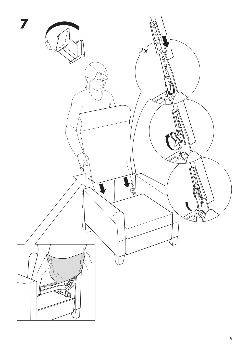 Assembly instructions for IKEA Muren recliner remmarn light gray | Page 9 - IKEA MUREN recliner 004.385.53