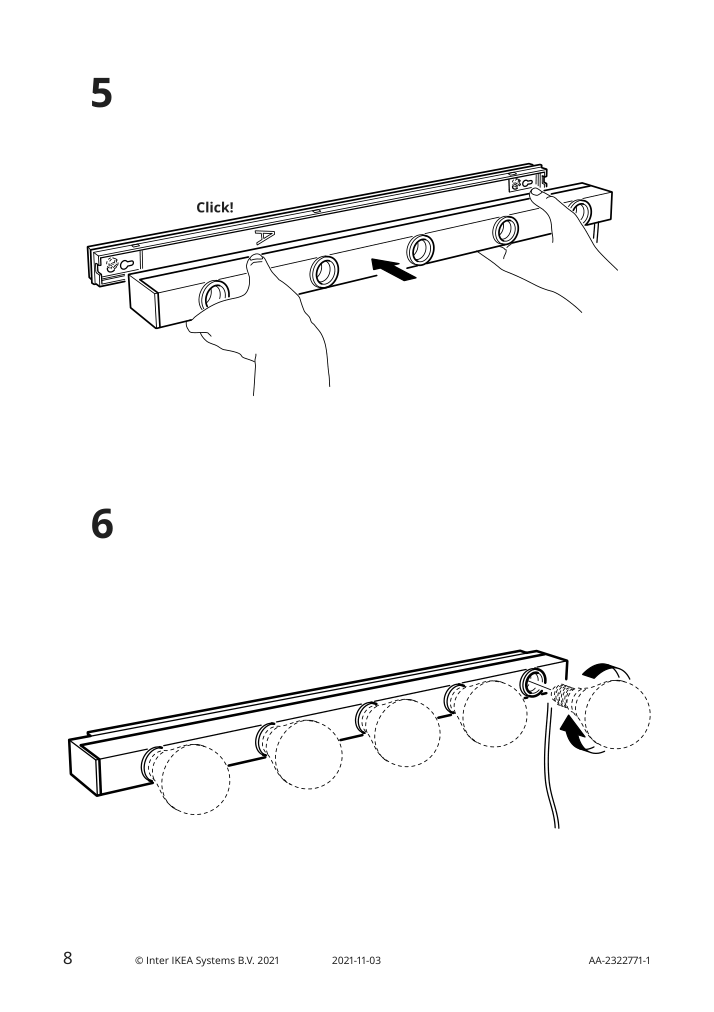 Assembly instructions for IKEA Musik wall lamp chrome plated | Page 8 - IKEA MUSIK wall lamp 403.570.74