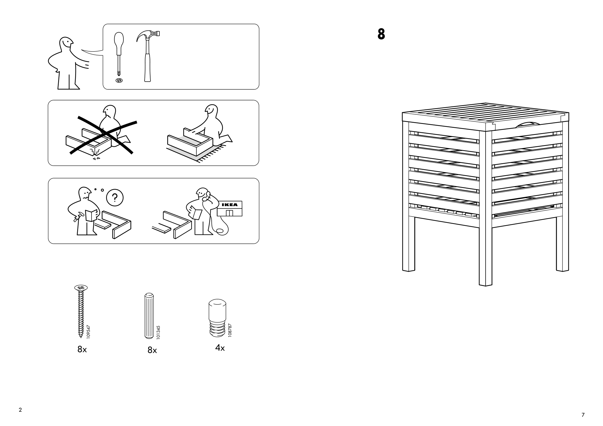 Assembly instructions for IKEA Muskan storage stool white | Page 2 - IKEA MUSKAN storage stool 003.605.87