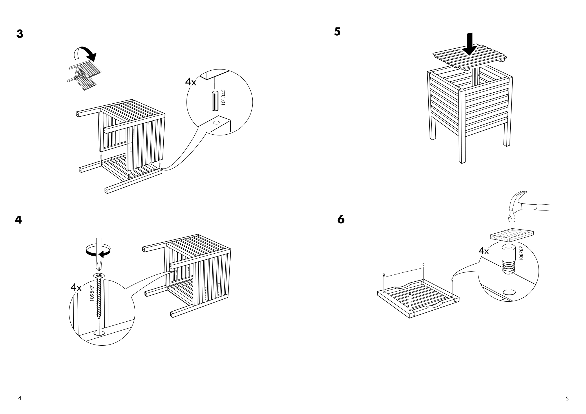 Assembly instructions for IKEA Muskan storage stool white | Page 4 - IKEA MUSKAN storage stool 003.605.87