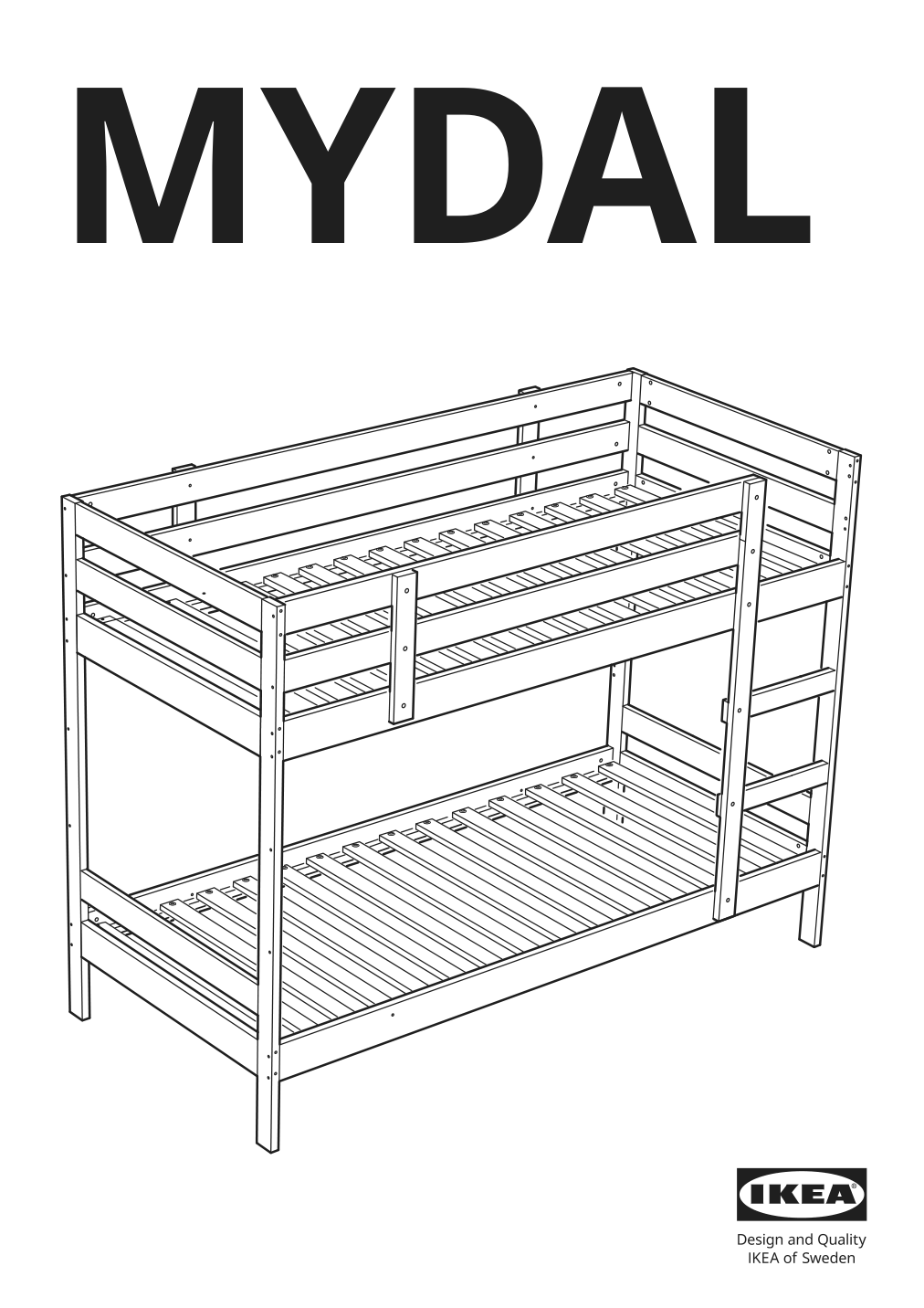 Assembly instructions for IKEA Mydal bunk bed frame pine | Page 1 - IKEA MYDAL bunk bed frame 001.024.52