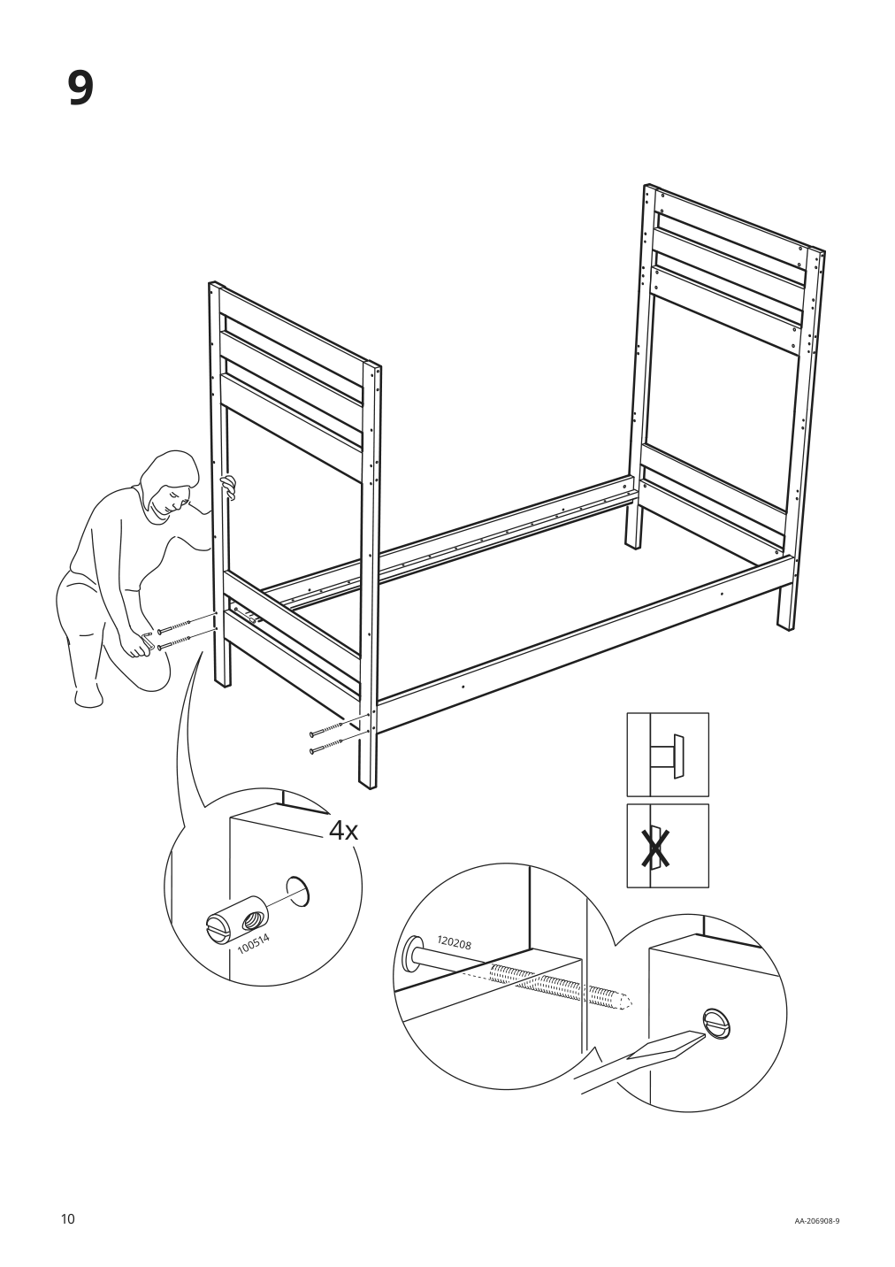 Assembly instructions for IKEA Mydal bunk bed frame pine | Page 10 - IKEA MYDAL bunk bed frame 001.024.52