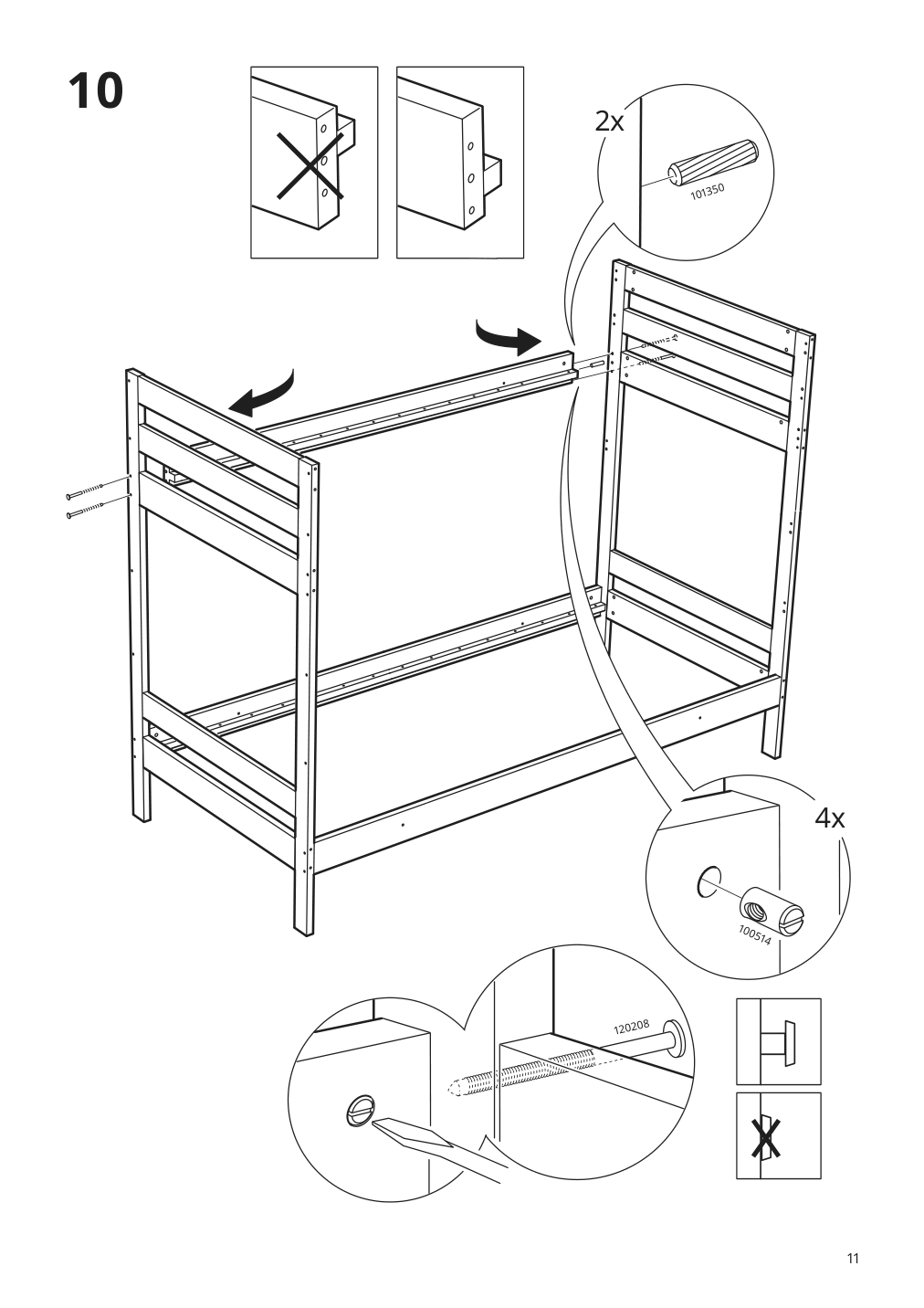 Assembly instructions for IKEA Mydal bunk bed frame pine | Page 11 - IKEA MYDAL bunk bed frame 001.024.52