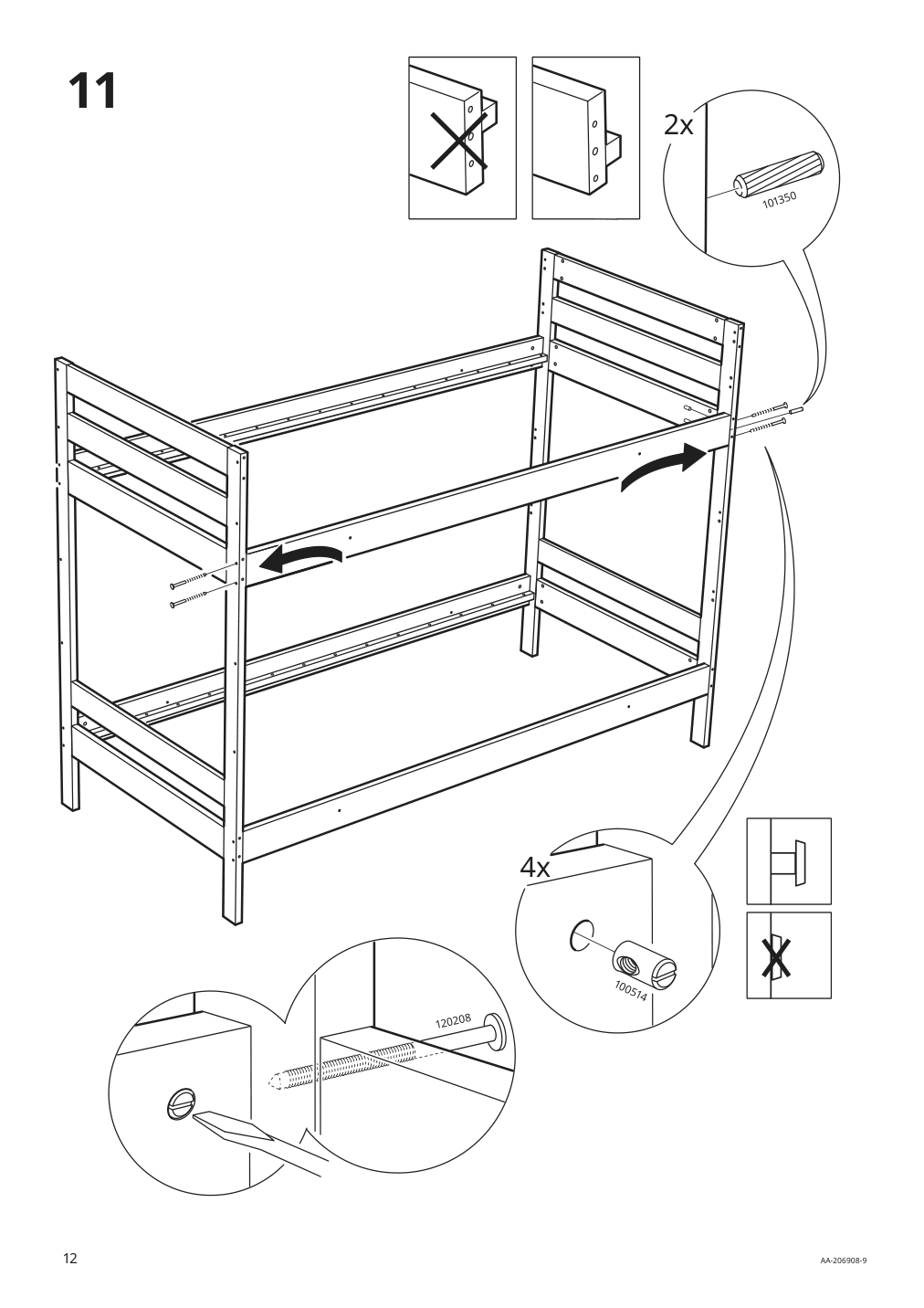 Assembly instructions for IKEA Mydal bunk bed frame pine | Page 12 - IKEA MYDAL bunk bed frame 001.024.52