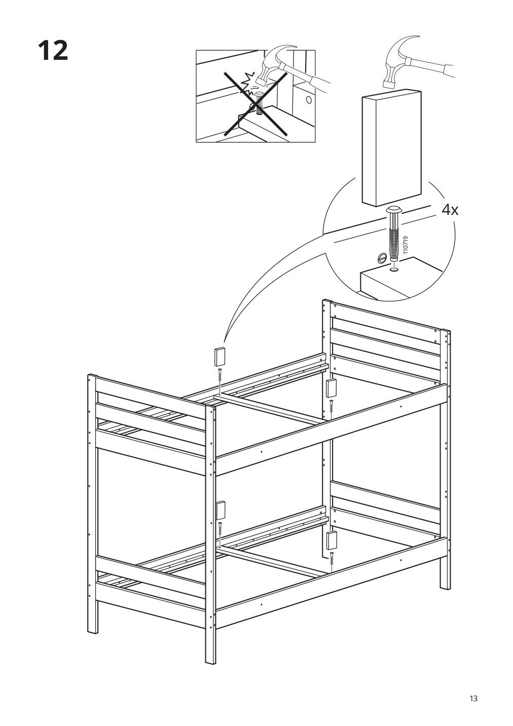 Assembly instructions for IKEA Mydal bunk bed frame pine | Page 13 - IKEA MYDAL bunk bed frame 001.024.52