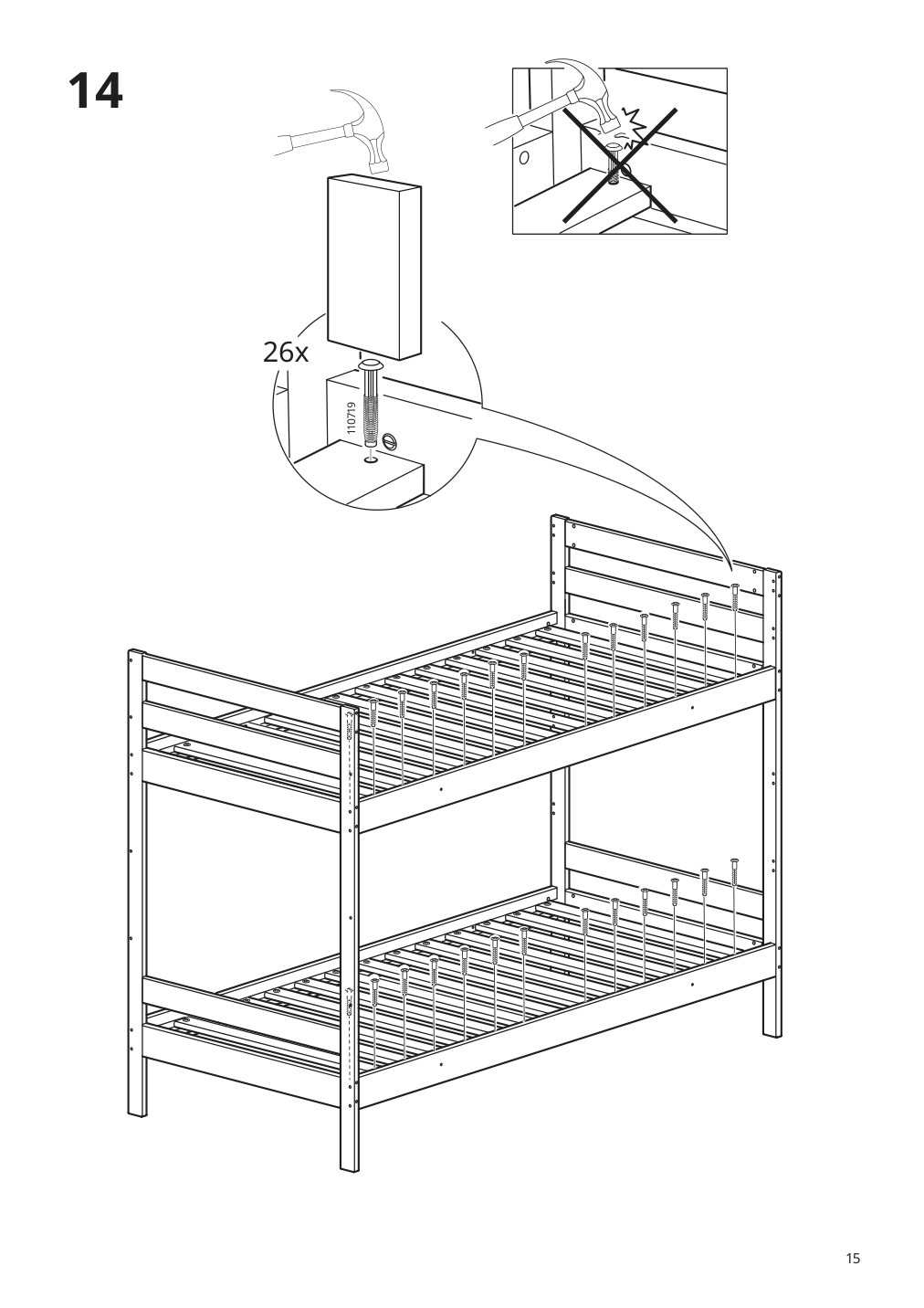 Assembly instructions for IKEA Mydal bunk bed frame pine | Page 15 - IKEA MYDAL bunk bed frame 001.024.52