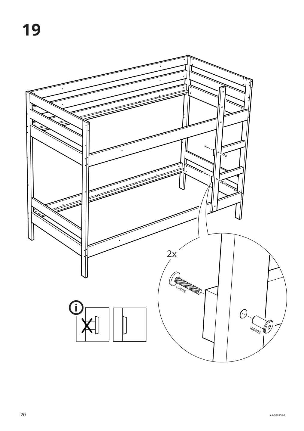 Assembly instructions for IKEA Mydal bunk bed frame pine | Page 20 - IKEA MYDAL bunk bed frame 001.024.52