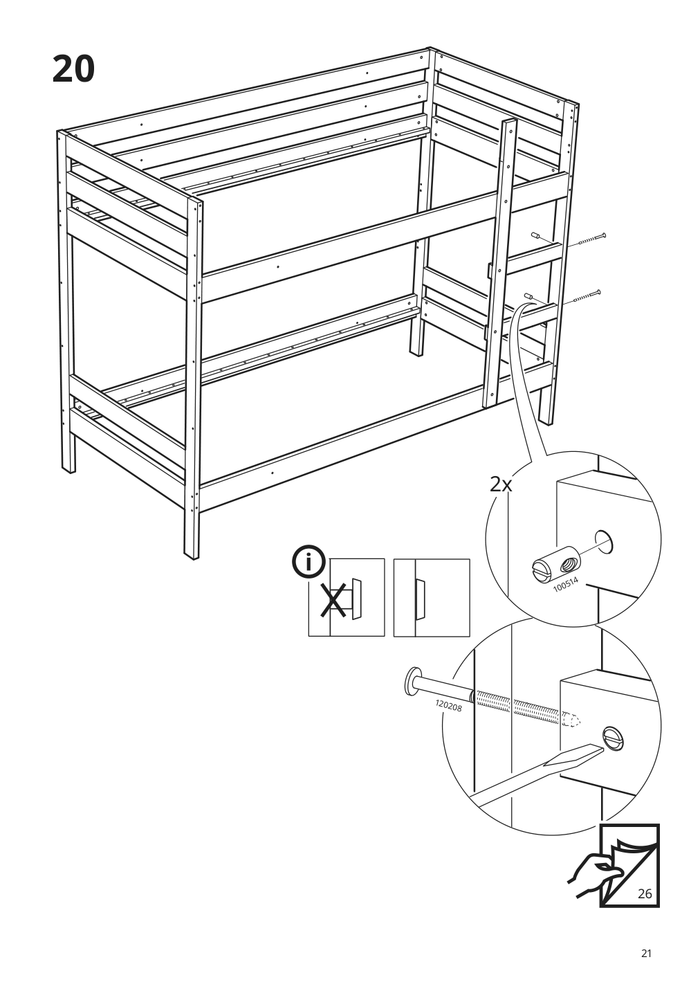 Assembly instructions for IKEA Mydal bunk bed frame pine | Page 21 - IKEA MYDAL bunk bed frame 001.024.52