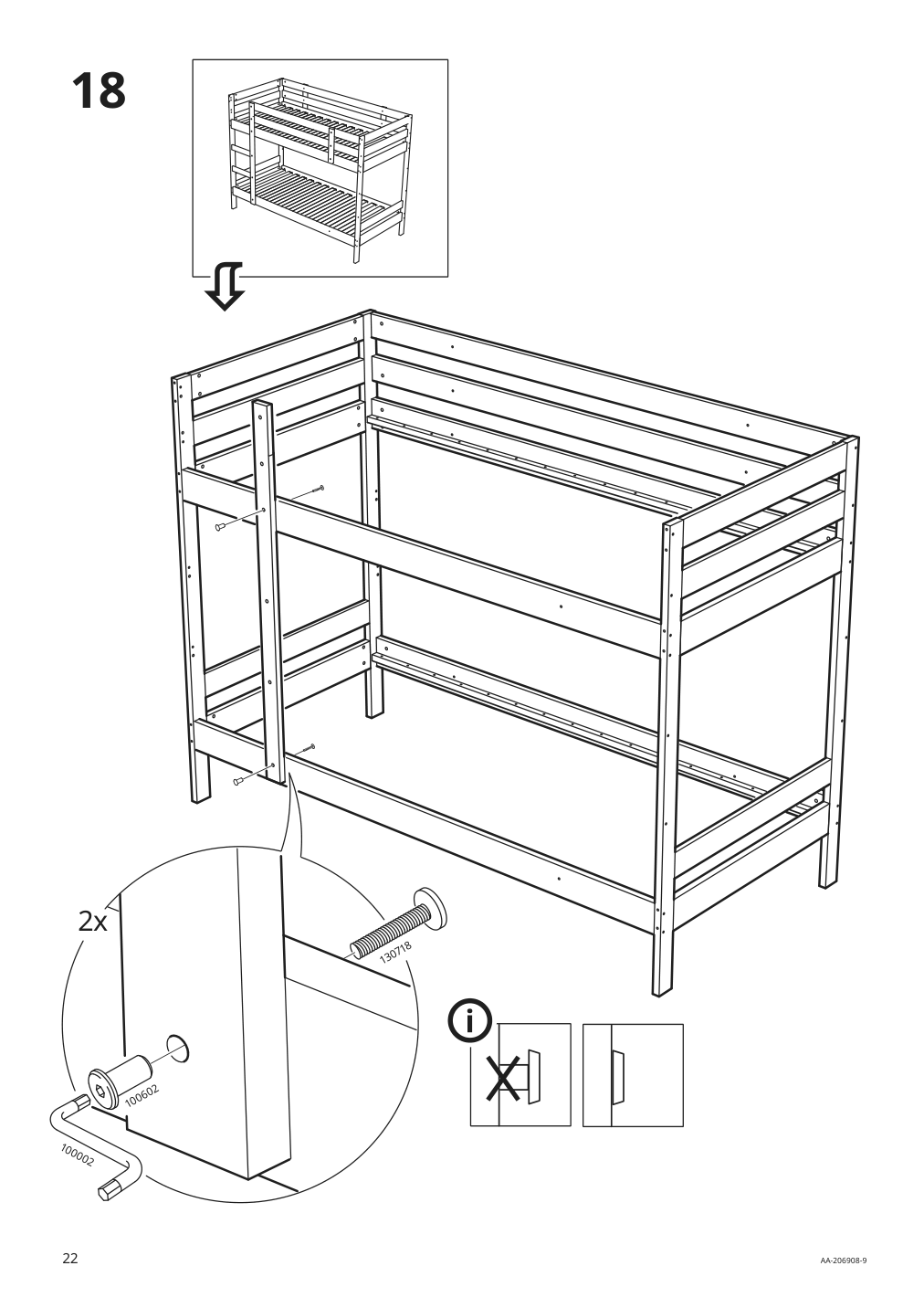 Assembly instructions for IKEA Mydal bunk bed frame pine | Page 22 - IKEA MYDAL bunk bed frame 001.024.52