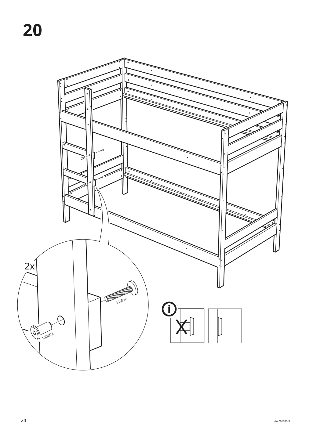 Assembly instructions for IKEA Mydal bunk bed frame pine | Page 24 - IKEA MYDAL bunk bed frame 001.024.52