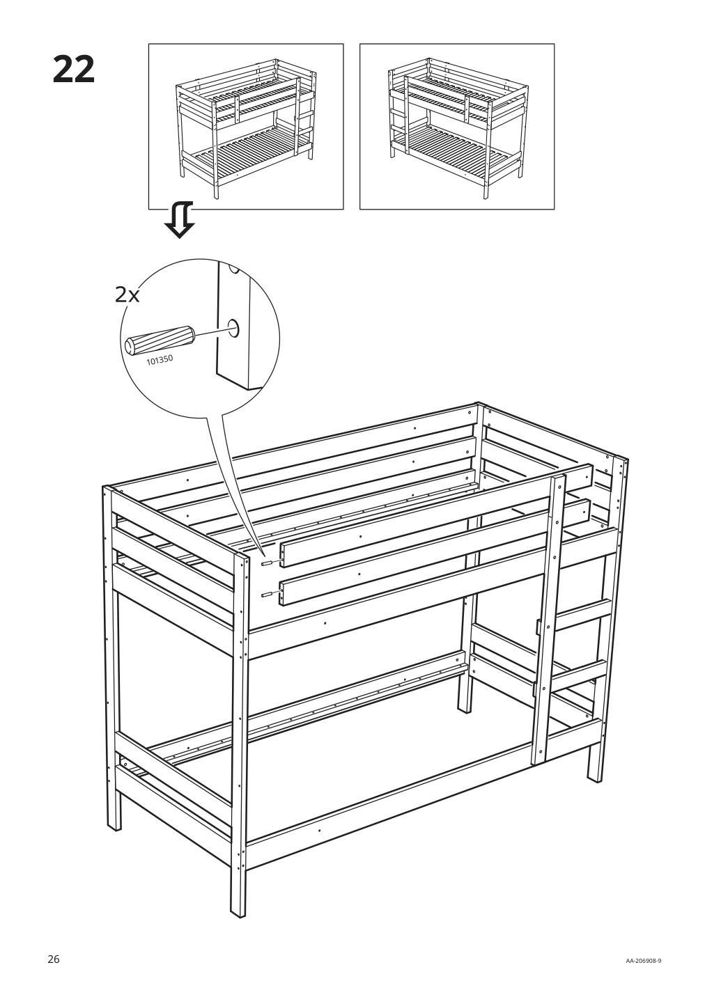 Assembly instructions for IKEA Mydal bunk bed frame pine | Page 26 - IKEA MYDAL bunk bed frame 001.024.52