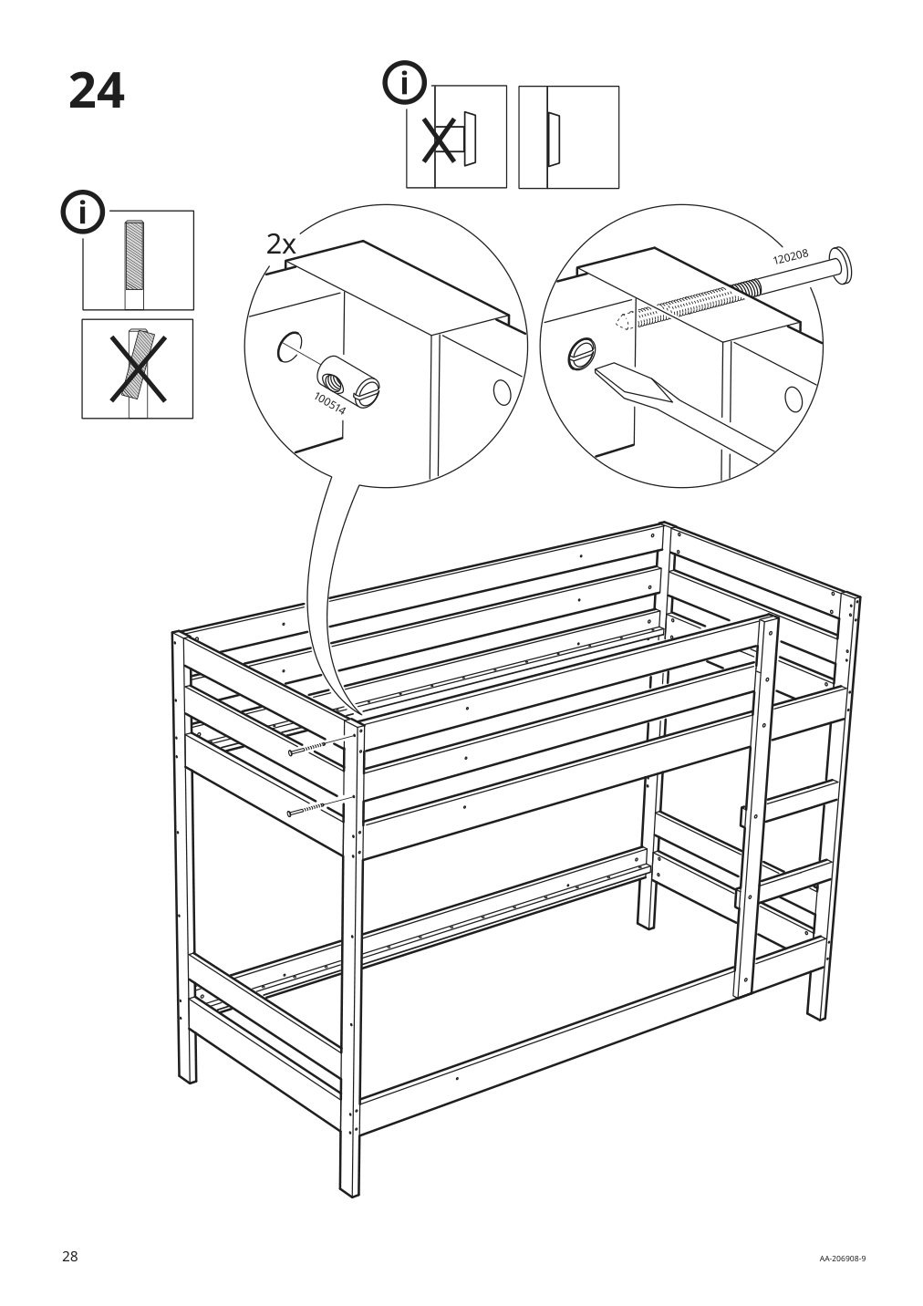 Assembly instructions for IKEA Mydal bunk bed frame pine | Page 28 - IKEA MYDAL bunk bed frame 001.024.52