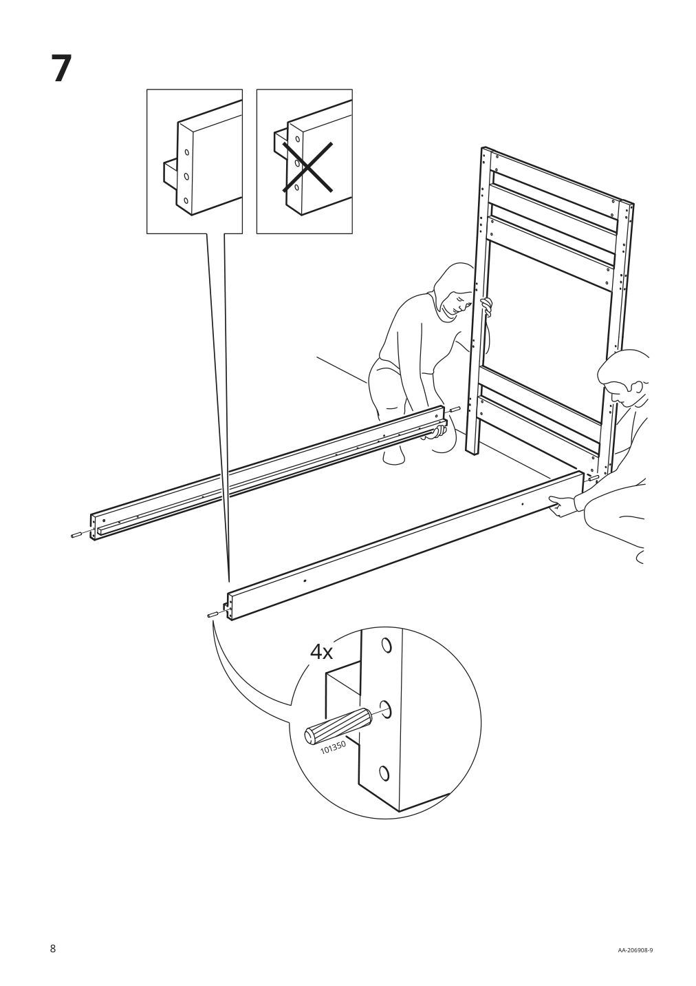 Assembly instructions for IKEA Mydal bunk bed frame pine | Page 8 - IKEA MYDAL bunk bed frame 001.024.52