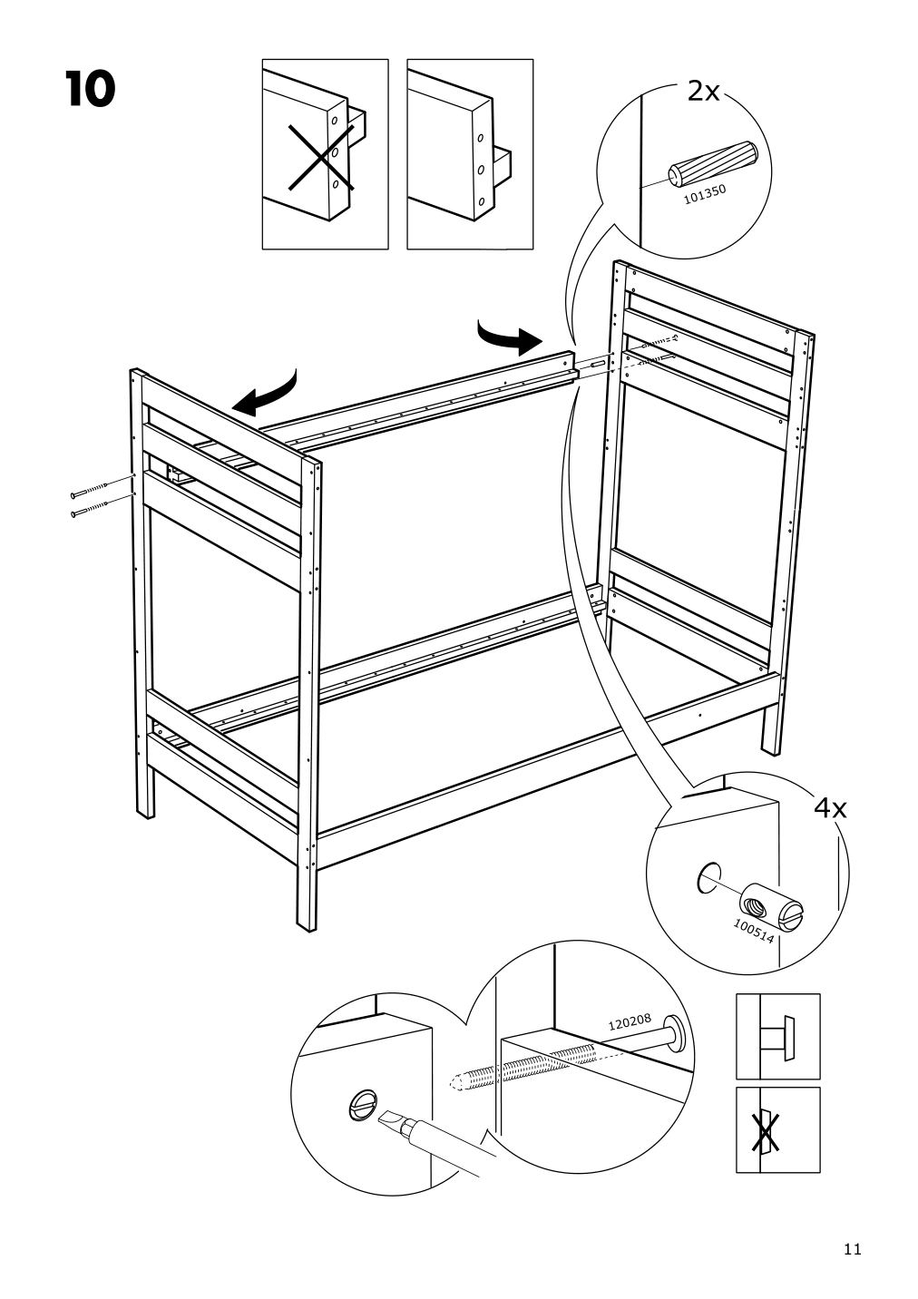 Assembly instructions for IKEA Mydal bunk bed frame white | Page 11 - IKEA MYDAL bunk bed frame 204.676.29