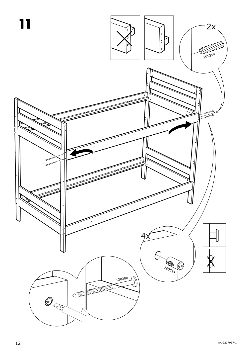 Assembly instructions for IKEA Mydal bunk bed frame white | Page 12 - IKEA MYDAL bunk bed frame 204.676.29