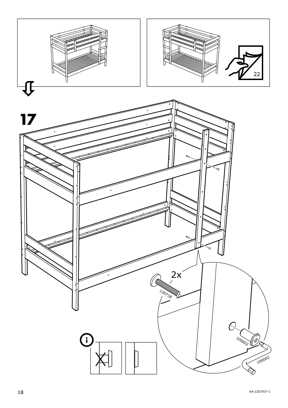 Assembly instructions for IKEA Mydal bunk bed frame white | Page 18 - IKEA MYDAL bunk bed frame 204.676.29