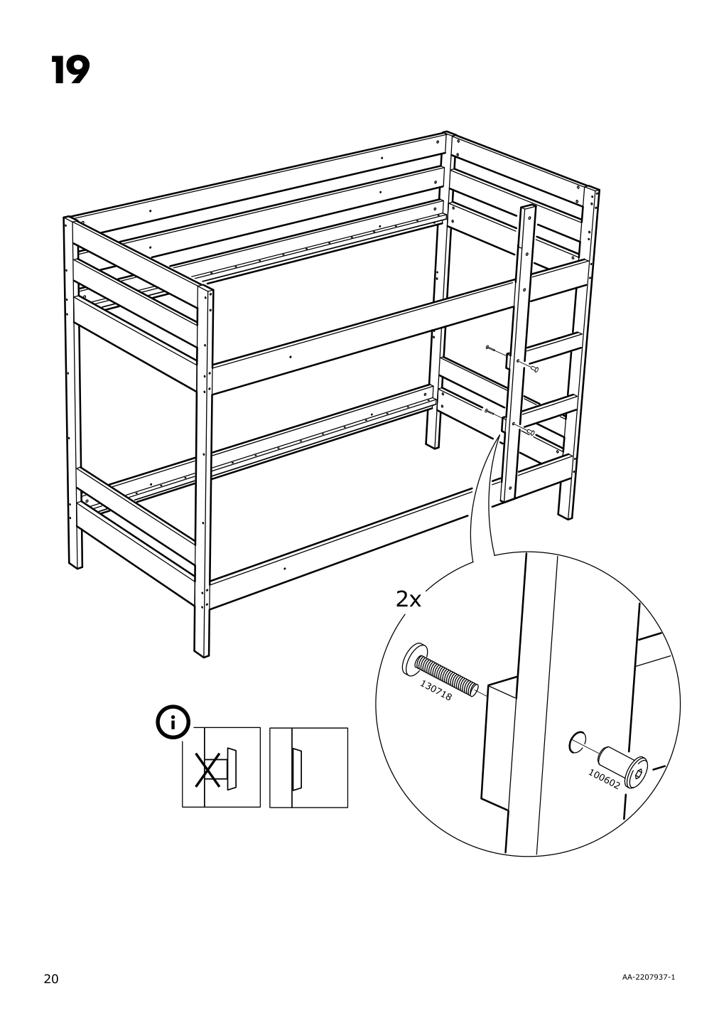 Assembly instructions for IKEA Mydal bunk bed frame white | Page 20 - IKEA MYDAL bunk bed frame 204.676.29