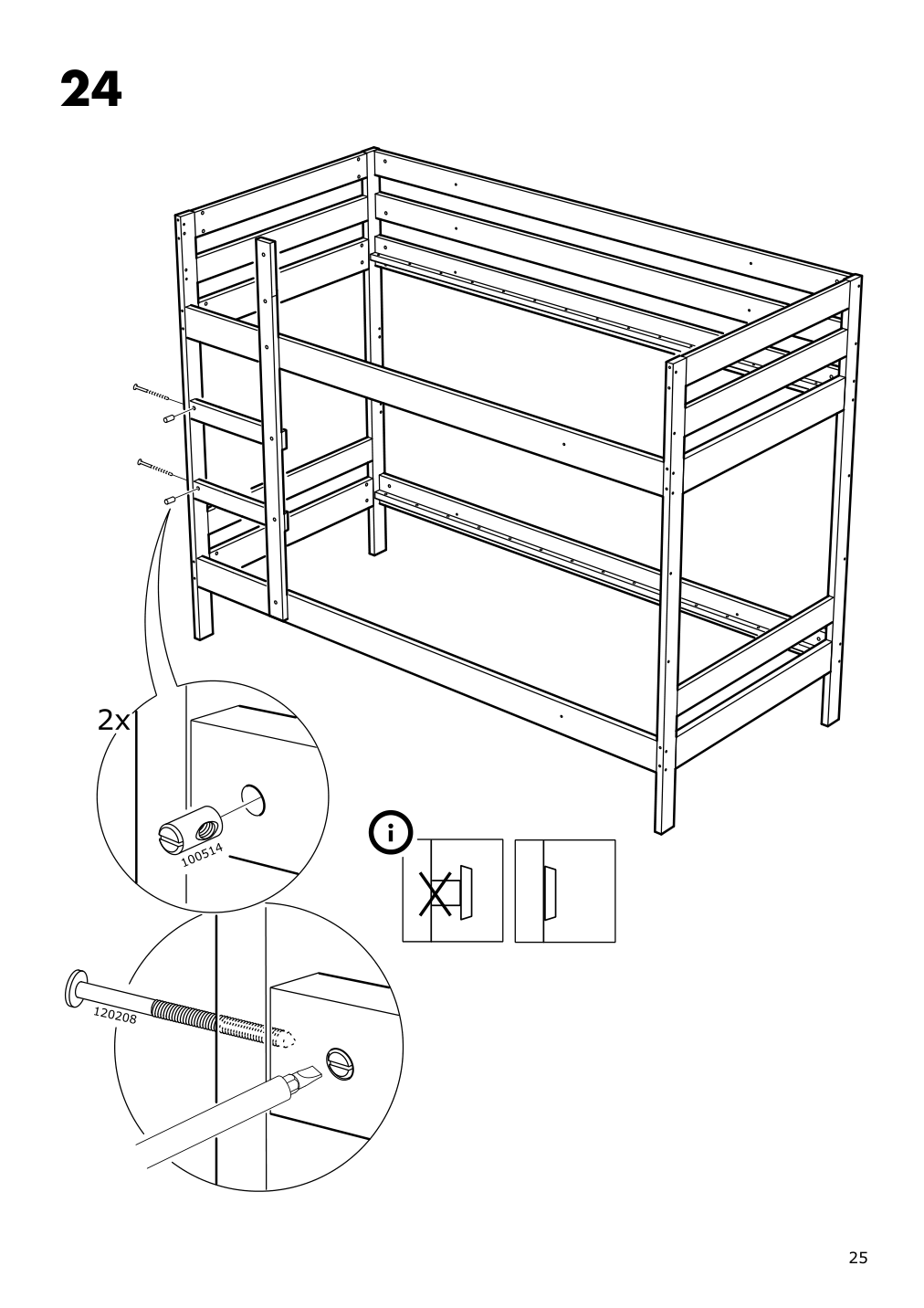 Assembly instructions for IKEA Mydal bunk bed frame white | Page 25 - IKEA MYDAL bunk bed frame 204.676.29