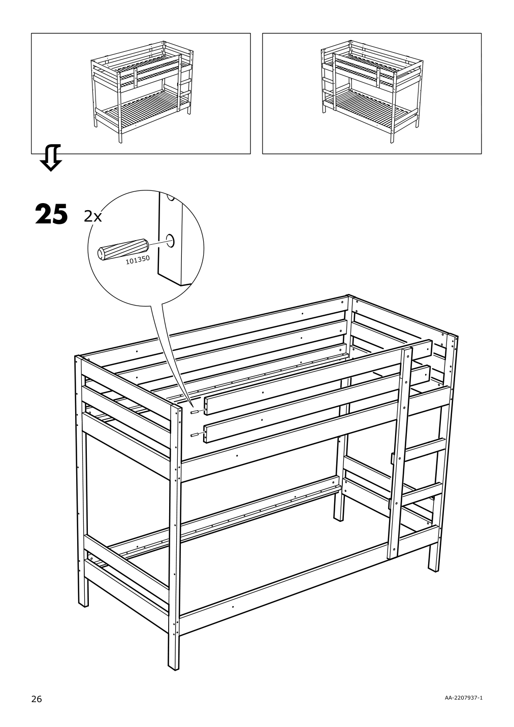 Assembly instructions for IKEA Mydal bunk bed frame white | Page 26 - IKEA MYDAL bunk bed frame 204.676.29