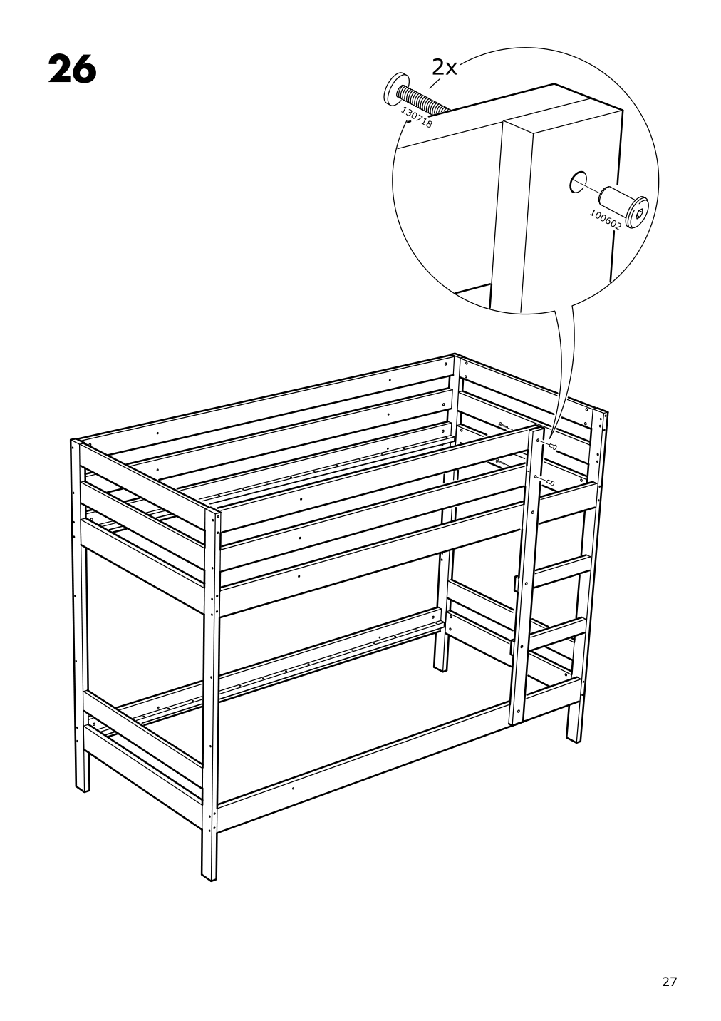 Assembly instructions for IKEA Mydal bunk bed frame white | Page 27 - IKEA MYDAL bunk bed frame 204.676.29