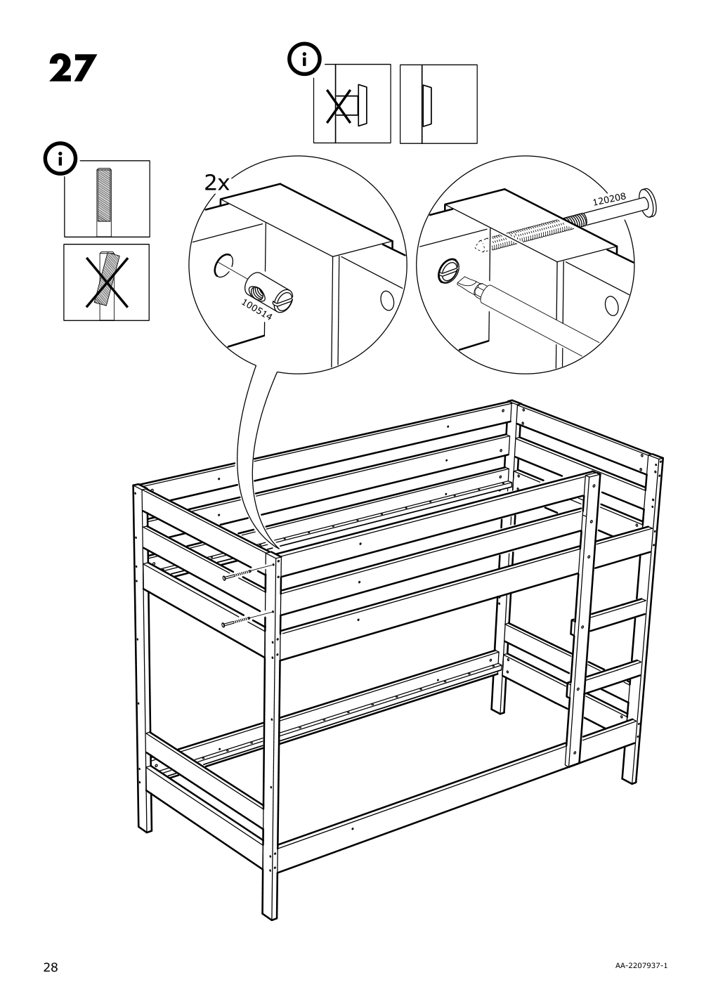 Assembly instructions for IKEA Mydal bunk bed frame white | Page 28 - IKEA MYDAL bunk bed frame 204.676.29