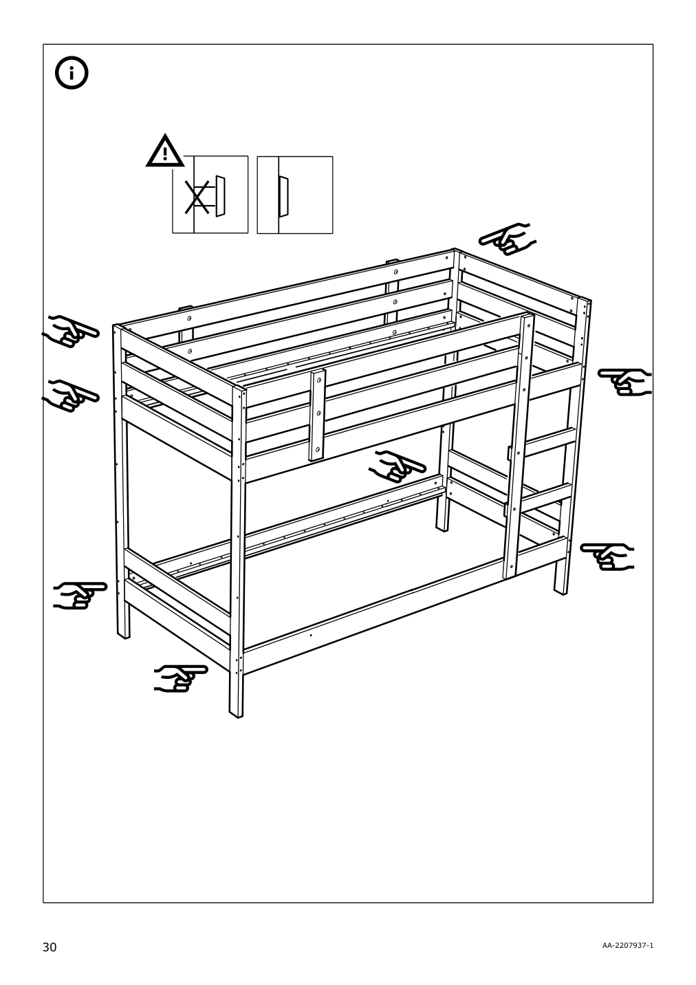 Assembly instructions for IKEA Mydal bunk bed frame white | Page 30 - IKEA MYDAL bunk bed frame 204.676.29