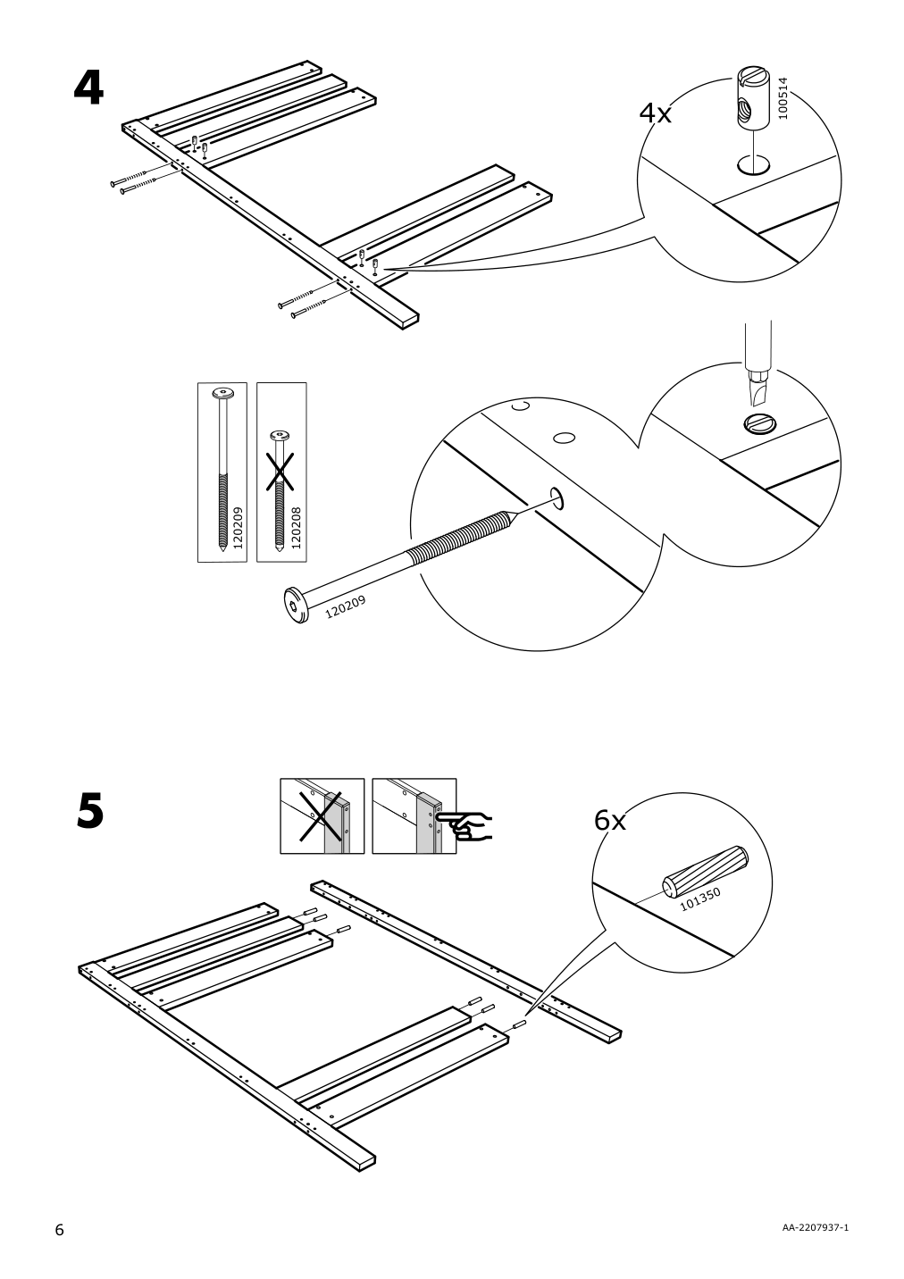 Assembly instructions for IKEA Mydal bunk bed frame white | Page 6 - IKEA MYDAL bunk bed frame 204.676.29