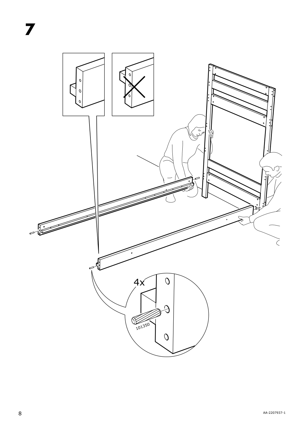 Assembly instructions for IKEA Mydal bunk bed frame white | Page 8 - IKEA MYDAL bunk bed frame 204.676.29