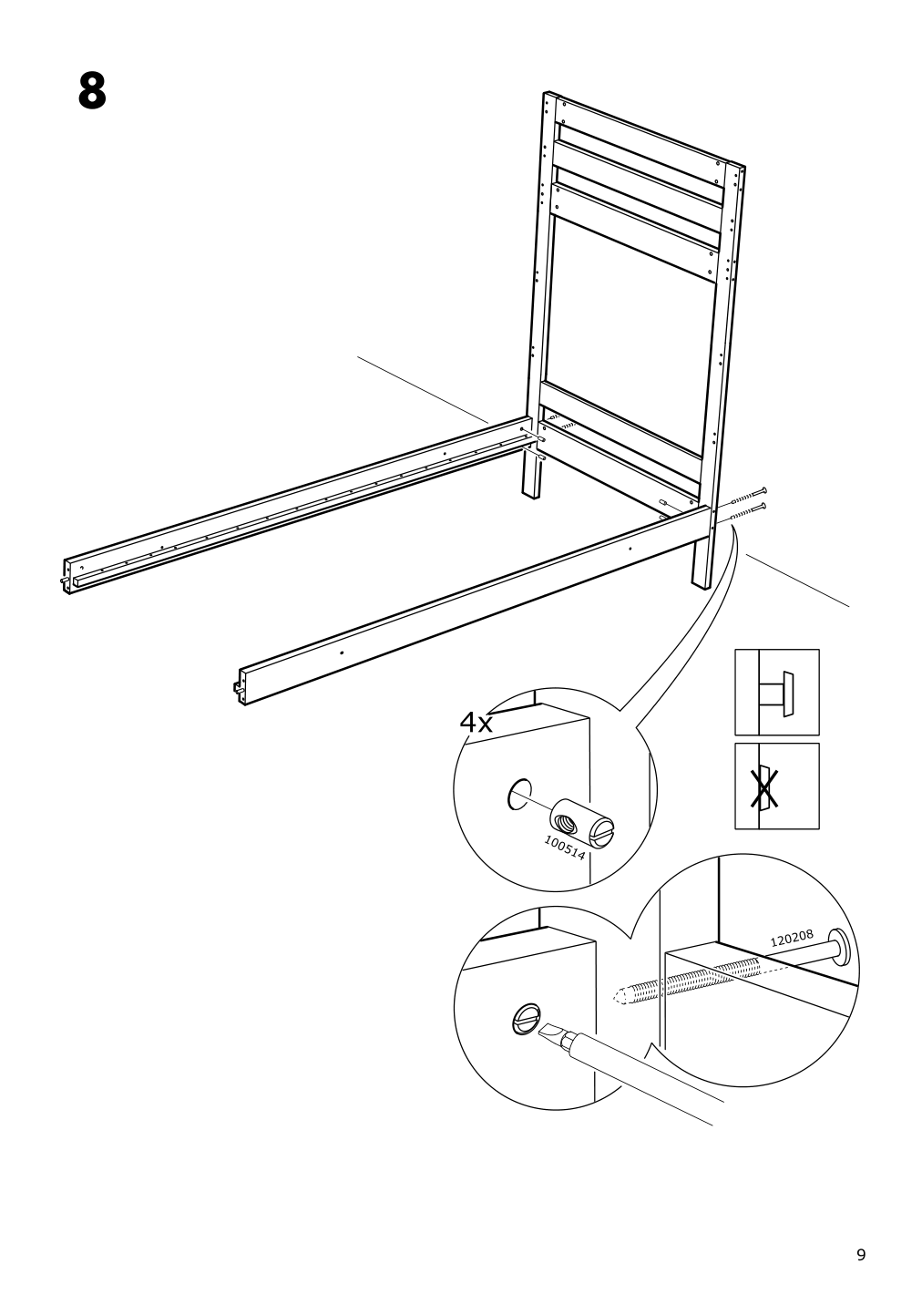 Assembly instructions for IKEA Mydal bunk bed frame white | Page 9 - IKEA MYDAL bunk bed frame 204.676.29