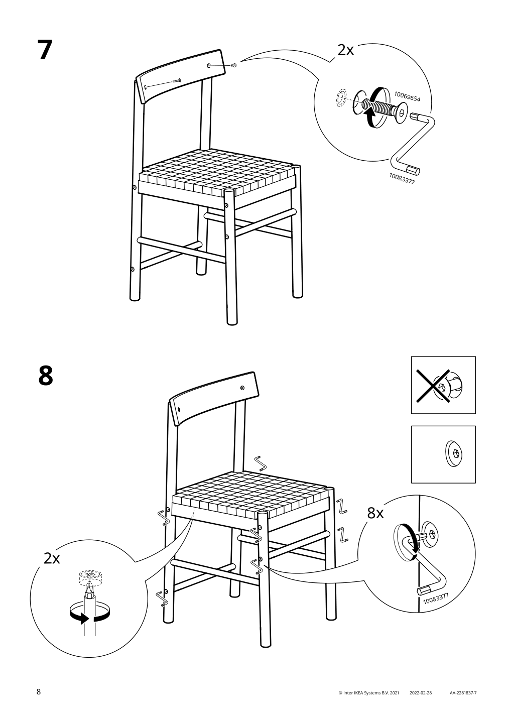 Assembly instructions for IKEA Nackanaes chair acacia | Page 8 - IKEA NACKANÄS / NACKANÄS table and 6 chairs 494.675.63