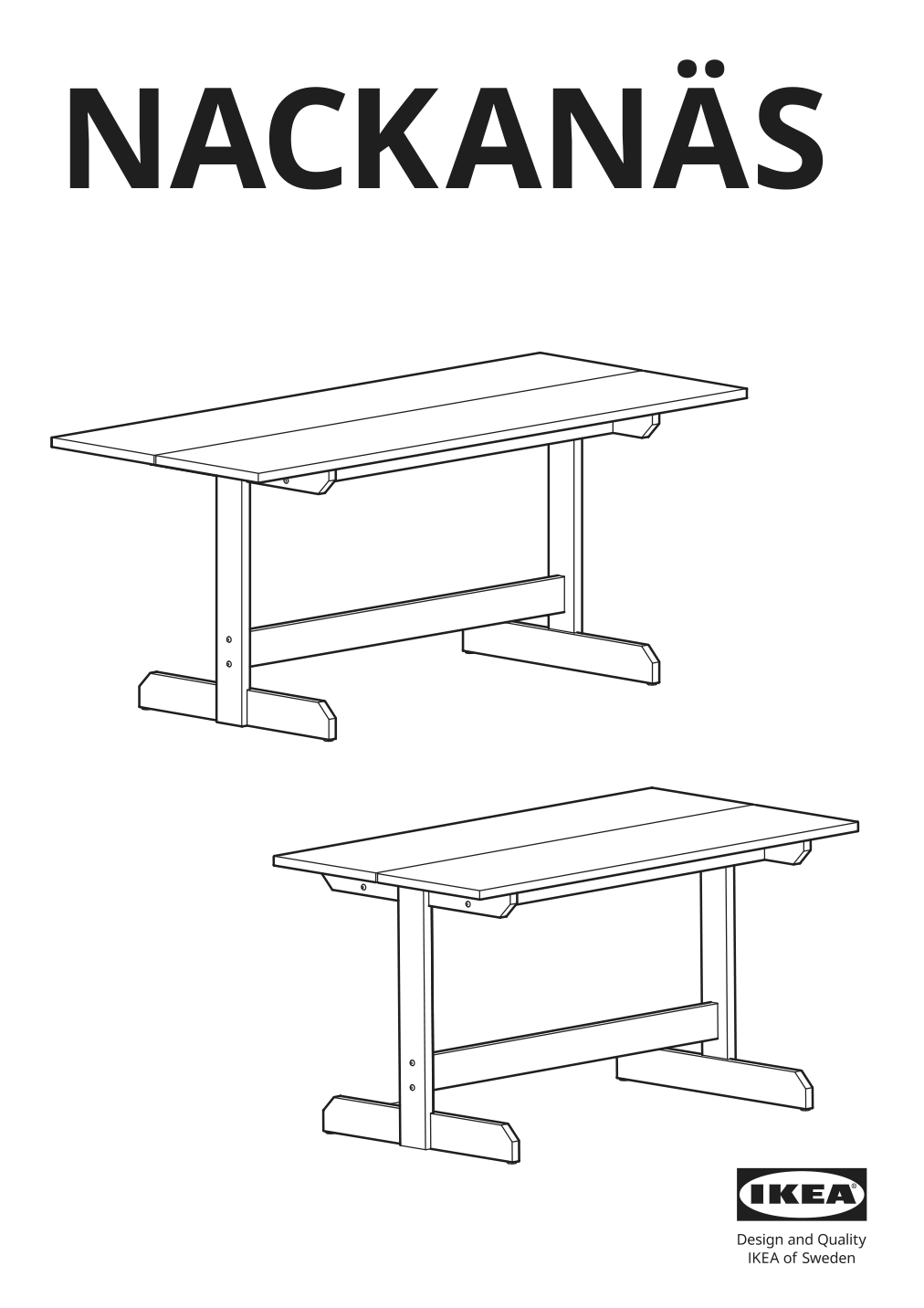 Assembly instructions for IKEA Nackanaes table acacia | Page 1 - IKEA NACKANÄS table 405.110.56