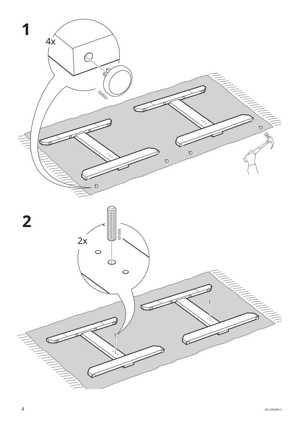 Assembly instructions for IKEA Nackanaes table acacia | Page 4 - IKEA NACKANÄS / NACKANÄS table and 6 chairs 494.675.63