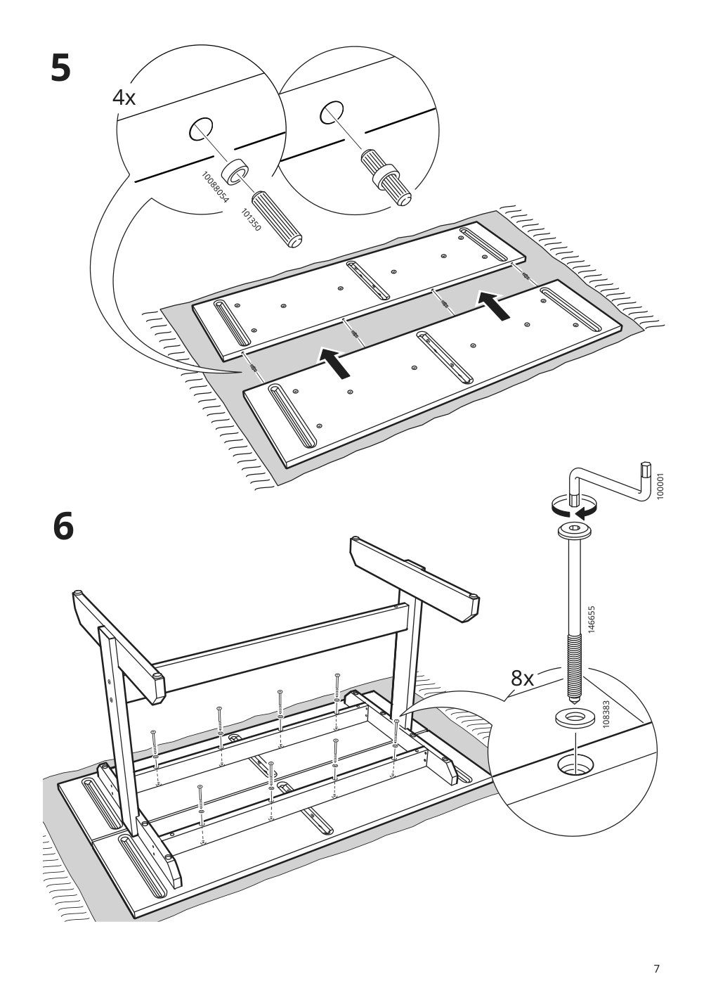 Assembly instructions for IKEA Nackanaes table acacia | Page 7 - IKEA NACKANÄS / SKOGSBO table and 6 chairs 795.282.54