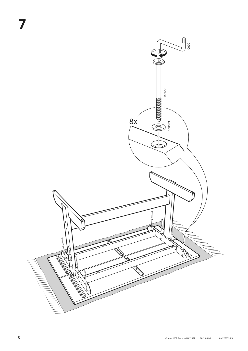 Assembly instructions for IKEA Nackanaes table acacia | Page 8 - IKEA NACKANÄS / SKOGSBO table and 6 chairs 795.282.54