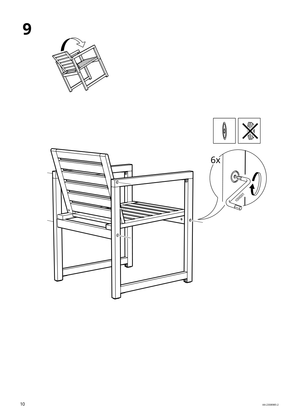 Assembly instructions for IKEA Naemmaroe armchair outdoor light brown stained | Page 10 - IKEA NÄMMARÖ table+6 armchairs, outdoor 794.912.22