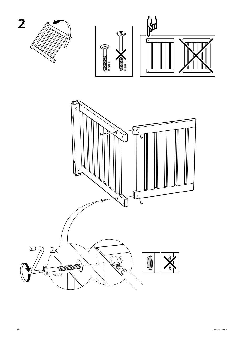 Assembly instructions for IKEA Naemmaroe armchair outdoor light brown stained | Page 4 - IKEA NÄMMARÖ table+2 armchairs, outdoor 195.445.77