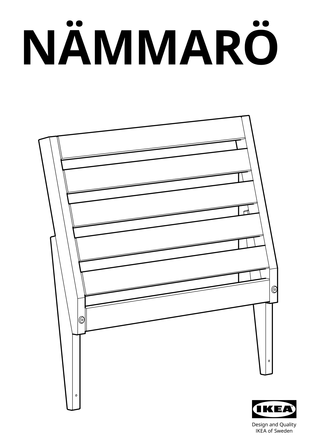 Assembly instructions for IKEA Naemmaroe backrest for modular sofa outdoor light brown stained | Page 1 - IKEA NÄMMARÖ chair, outdoor 395.291.56