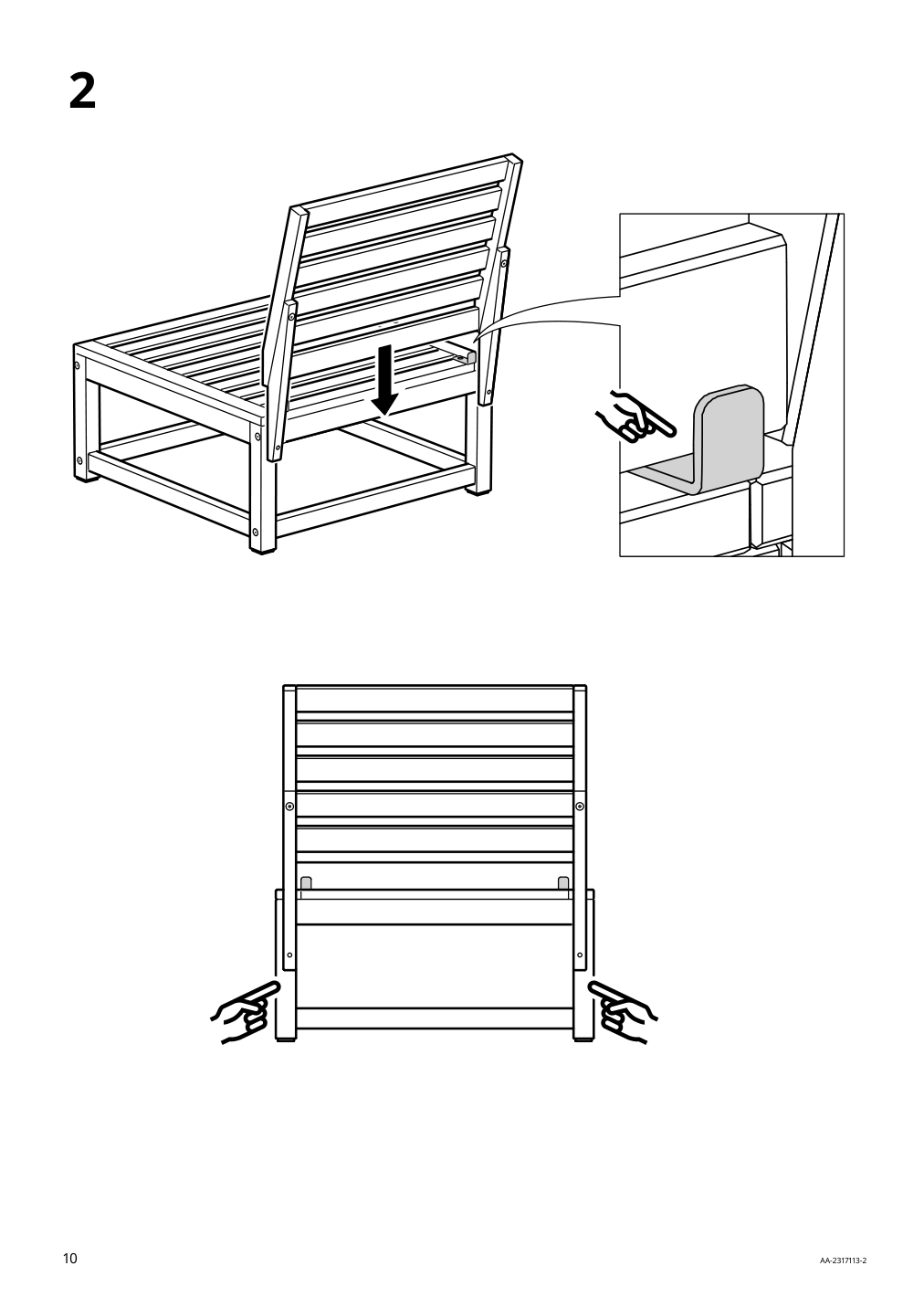 Assembly instructions for IKEA Naemmaroe backrest for modular sofa outdoor light brown stained | Page 10 - IKEA NÄMMARÖ modular corner sofa, 3-seat 295.338.75