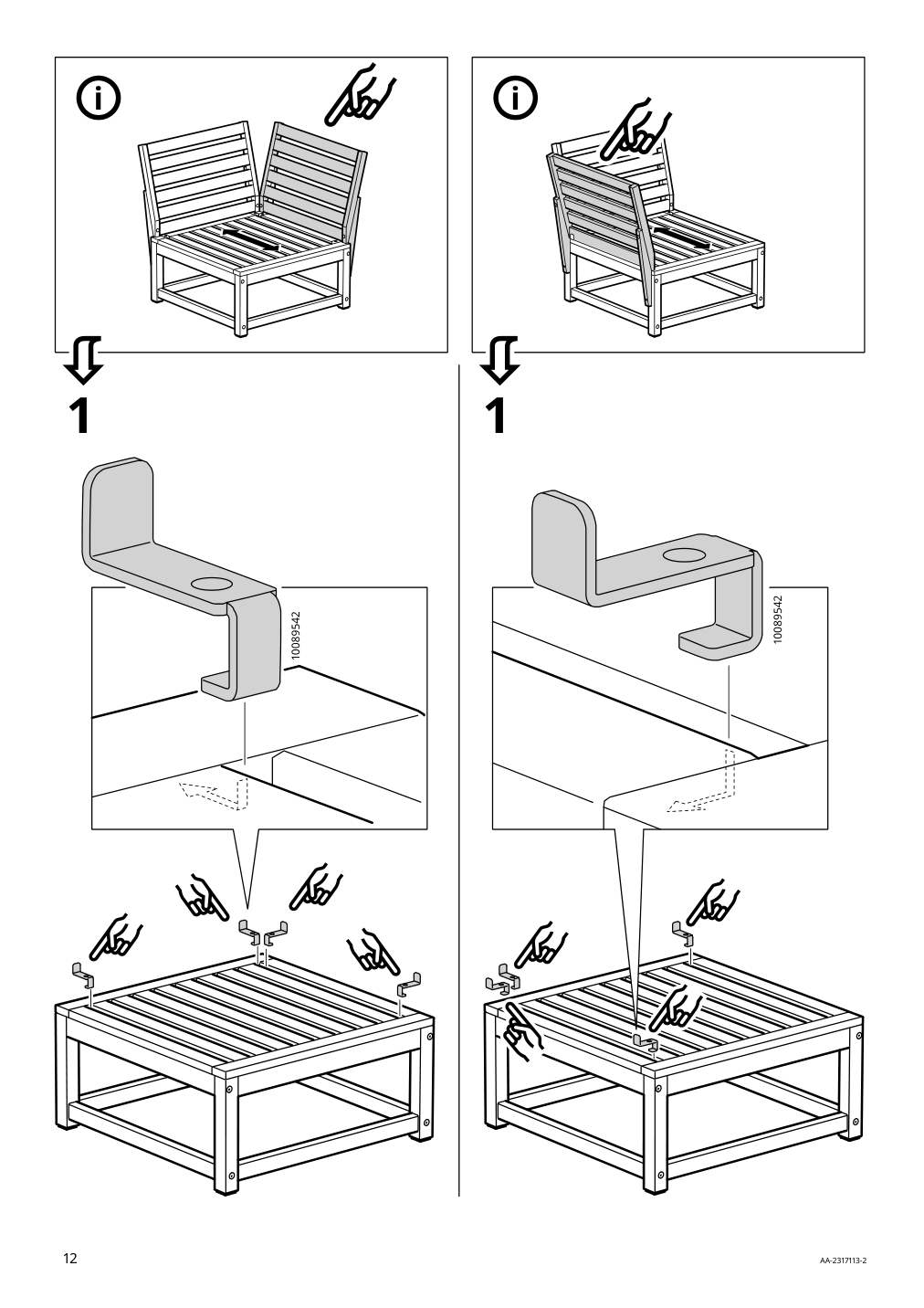 Assembly instructions for IKEA Naemmaroe backrest for modular sofa outdoor light brown stained | Page 12 - IKEA NÄMMARÖ chair, outdoor 994.911.98