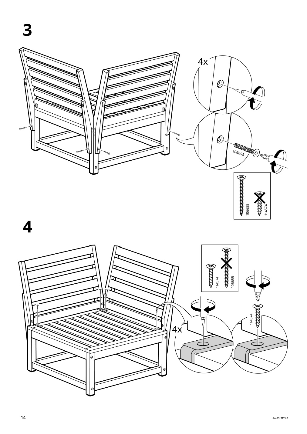 Assembly instructions for IKEA Naemmaroe backrest for modular sofa outdoor light brown stained | Page 14 - IKEA NÄMMARÖ chair, outdoor 994.911.98