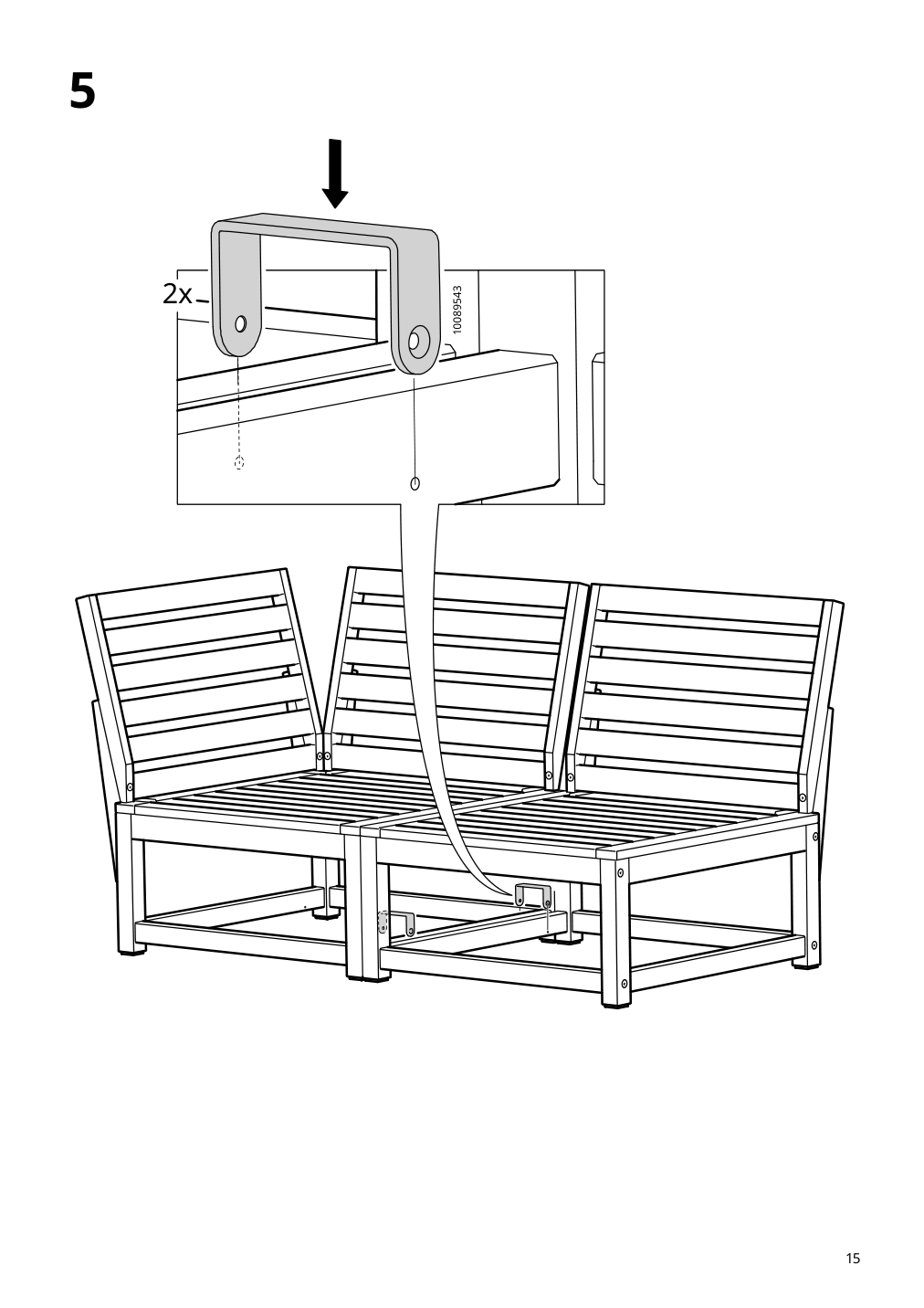 Assembly instructions for IKEA Naemmaroe backrest for modular sofa outdoor light brown stained | Page 15 - IKEA NÄMMARÖ modular corner sofa, 3-seat 495.261.57