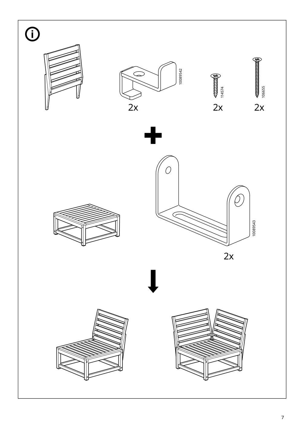 Assembly instructions for IKEA Naemmaroe backrest for modular sofa outdoor light brown stained | Page 7 - IKEA NÄMMARÖ 4-seat conversation set, outdoor 695.054.13