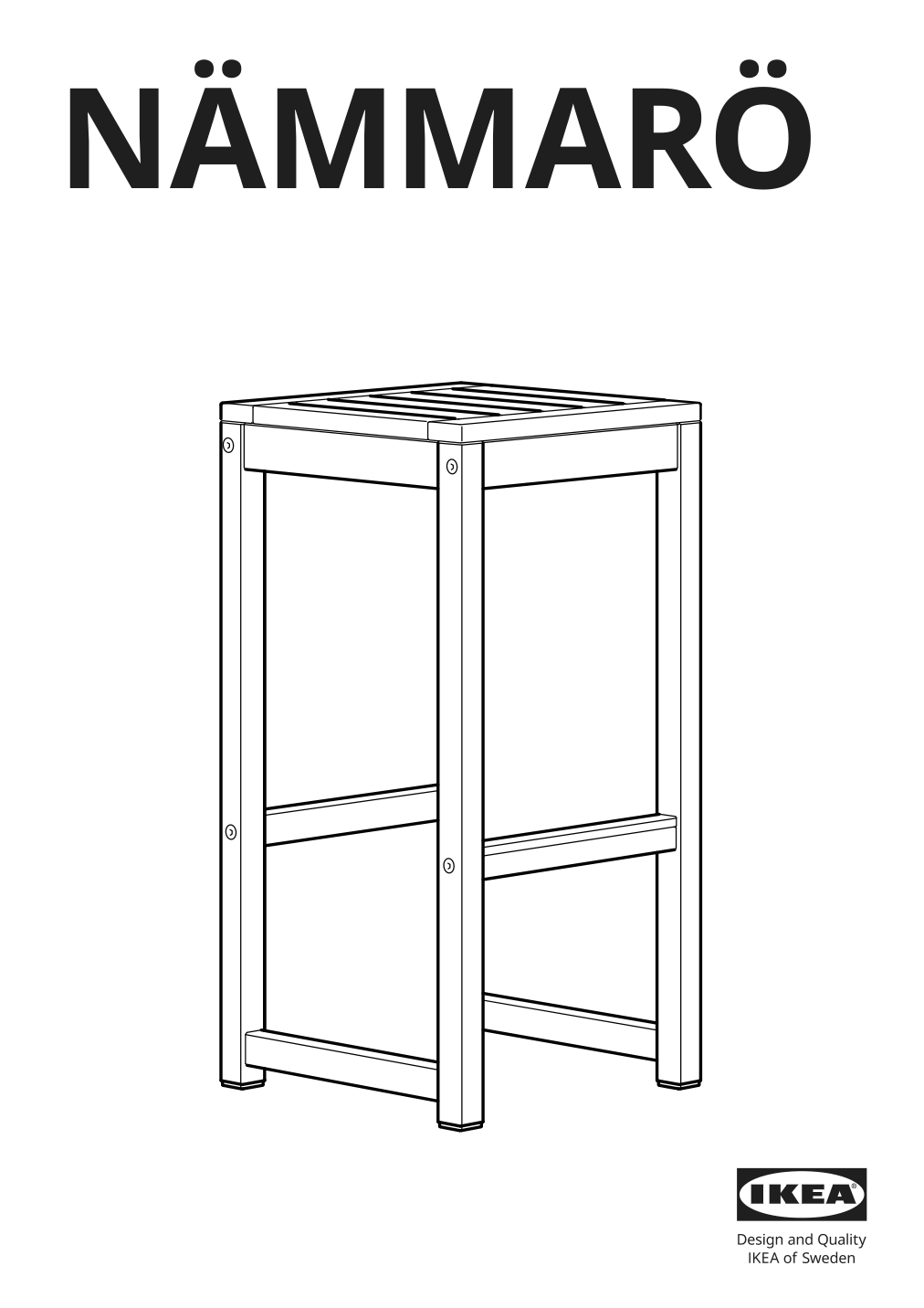 Assembly instructions for IKEA Naemmaroe bar stool outdoor light brown stained | Page 1 - IKEA NÄMMARÖ bar stool, outdoor 705.102.96