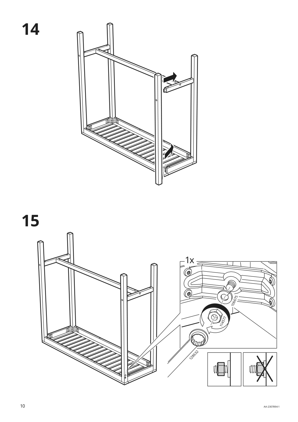 Assembly instructions for IKEA Naemmaroe bar table outdoor light brown stained | Page 10 - IKEA NÄMMARÖ bar table and 2 bar stools, outdoor 595.151.82