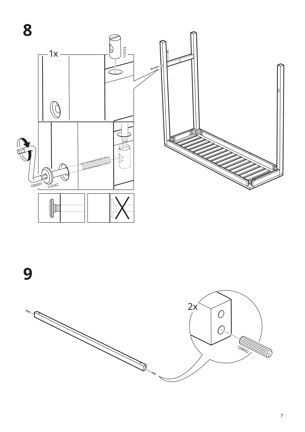 Assembly instructions for IKEA Naemmaroe bar table outdoor light brown stained | Page 7 - IKEA NÄMMARÖ bar table and 2 bar stools, outdoor 595.151.82