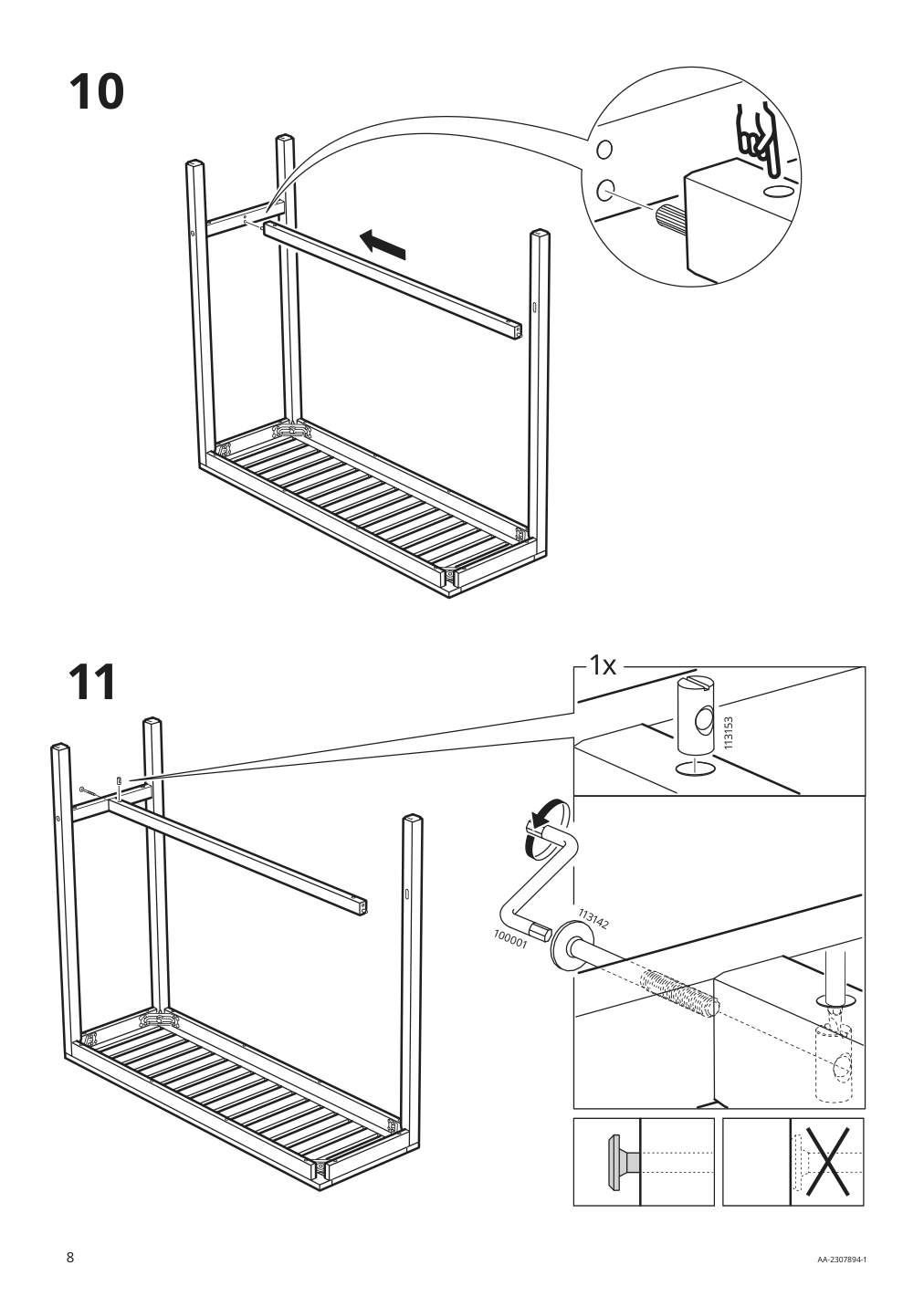 Assembly instructions for IKEA Naemmaroe bar table outdoor light brown stained | Page 8 - IKEA NÄMMARÖ bar table and 2 bar stools, outdoor 595.151.82