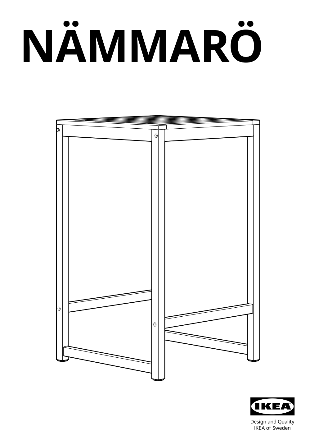 Assembly instructions for IKEA Naemmaroe bar table outdoor light brown stained | Page 1 - IKEA NÄMMARÖ bar table, outdoor 805.103.09