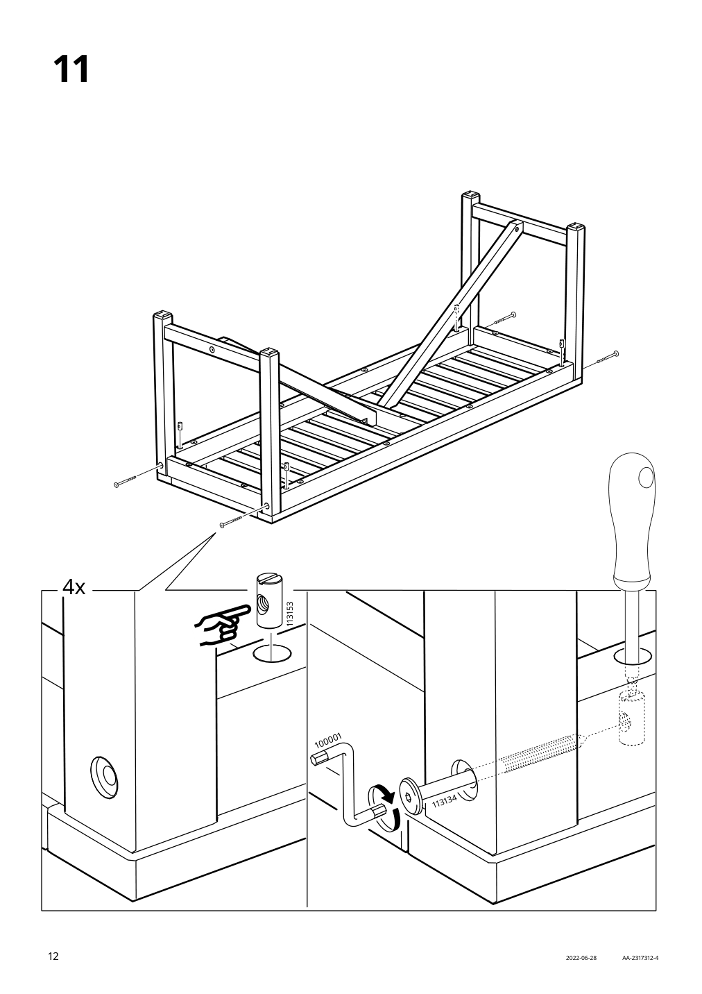 Assembly instructions for IKEA Naemmaroe bench outdoor light brown stained | Page 12 - IKEA NÄMMARÖ table, 2 chairs and bench, outdoor 895.053.94