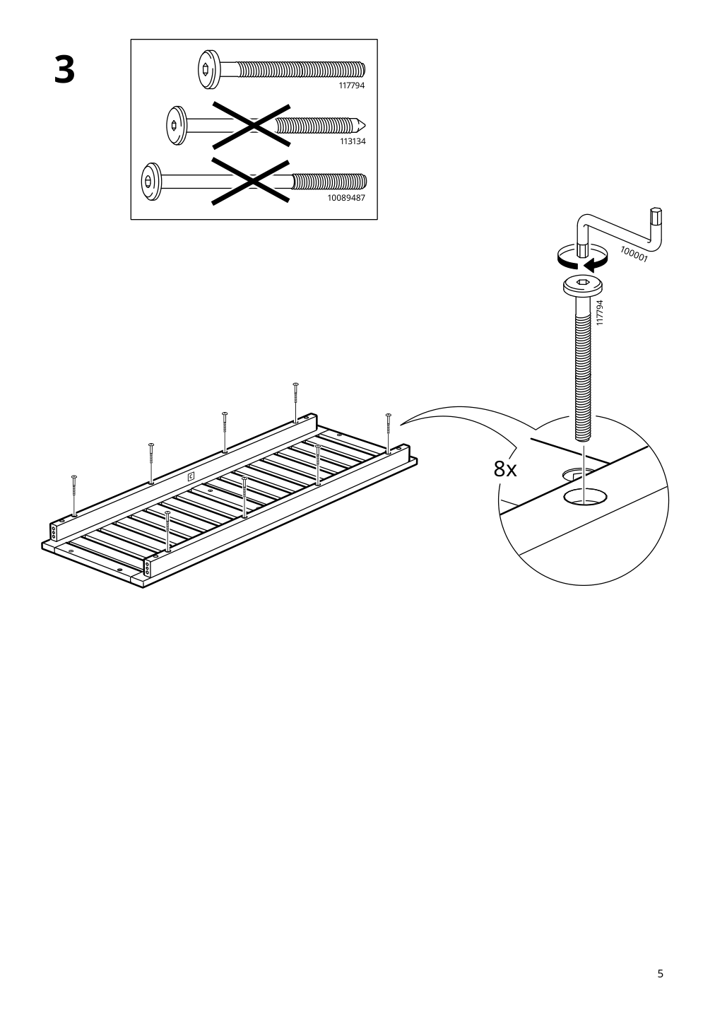 Assembly instructions for IKEA Naemmaroe bench outdoor light brown stained | Page 5 - IKEA NÄMMARÖ table, 2 chairs and bench, outdoor 895.053.94